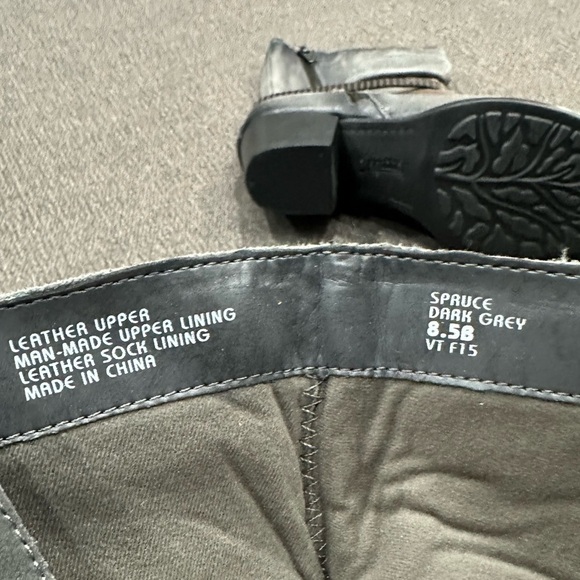 Earth Spruce Dark Grey Leather Ankle Boots Size 8/8.5 - Picture 10 of 13